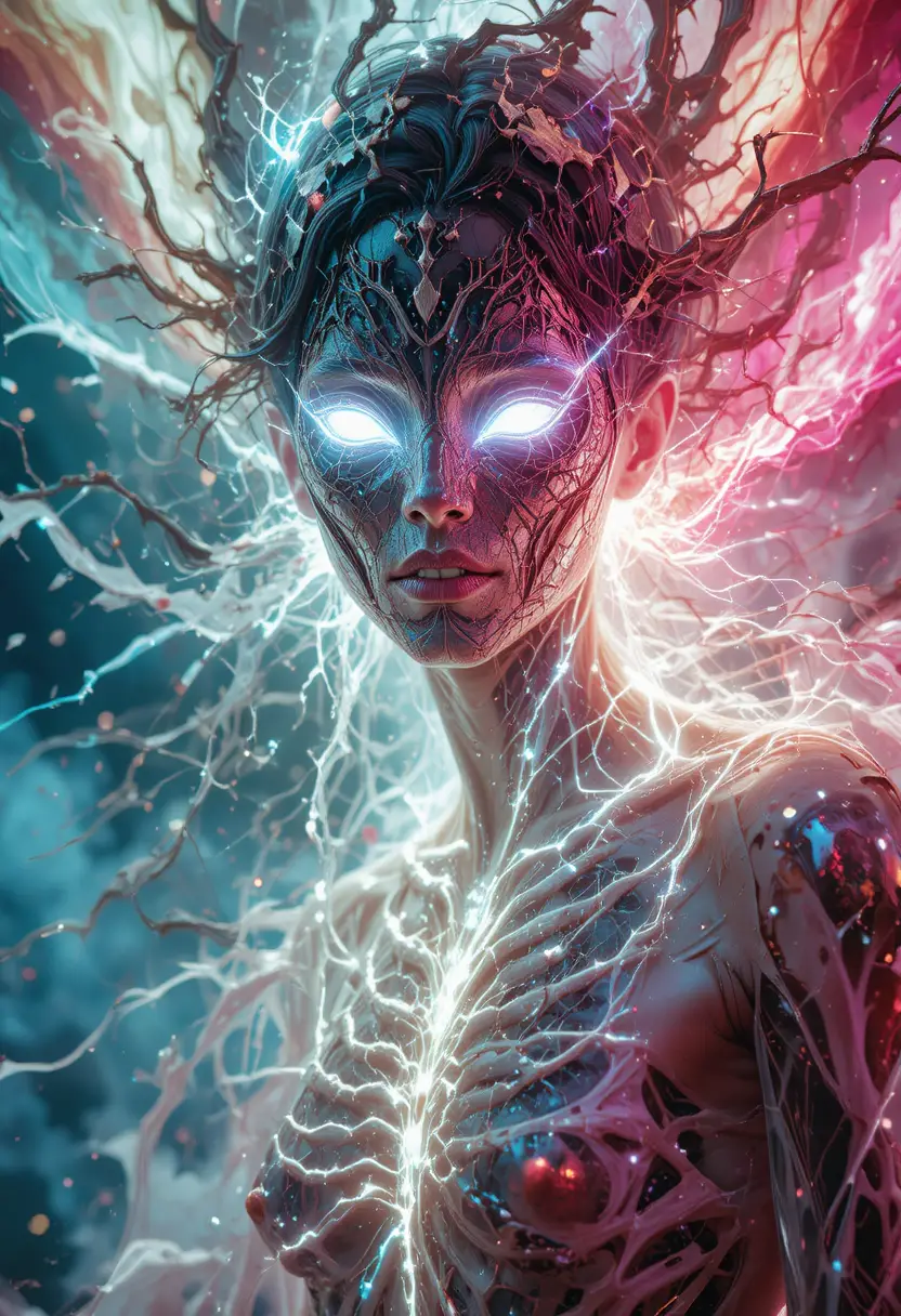 Ancient glowing entity radiating a metallic golden aura