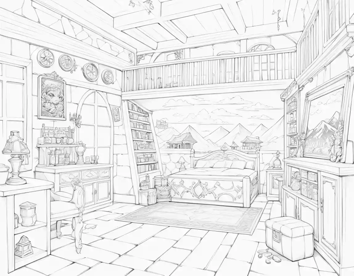 Isometric 3D mountain cabin diorama with rustic luxury design