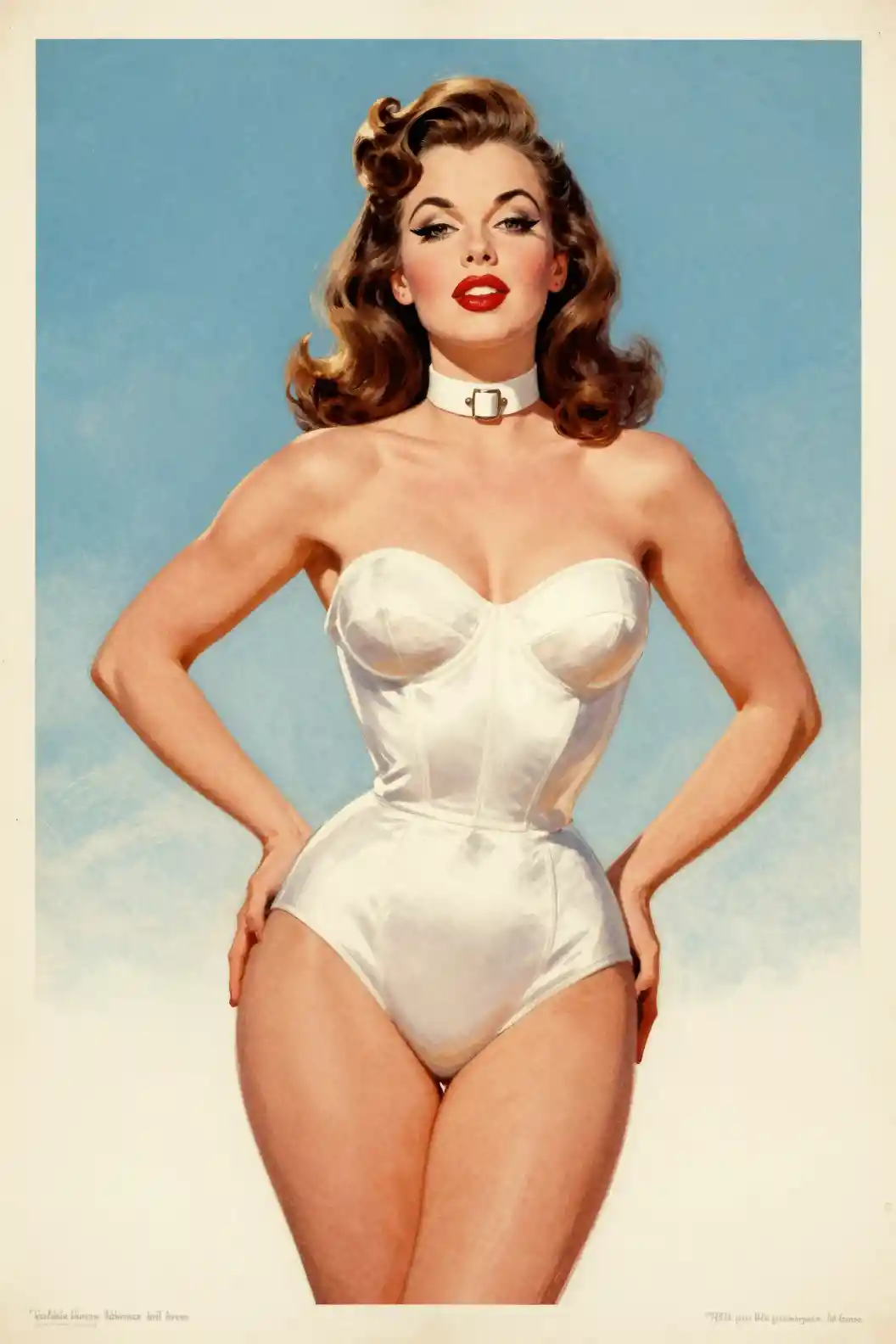 Mujer gótica vampírica glamurosa en estilo de publicidad retro