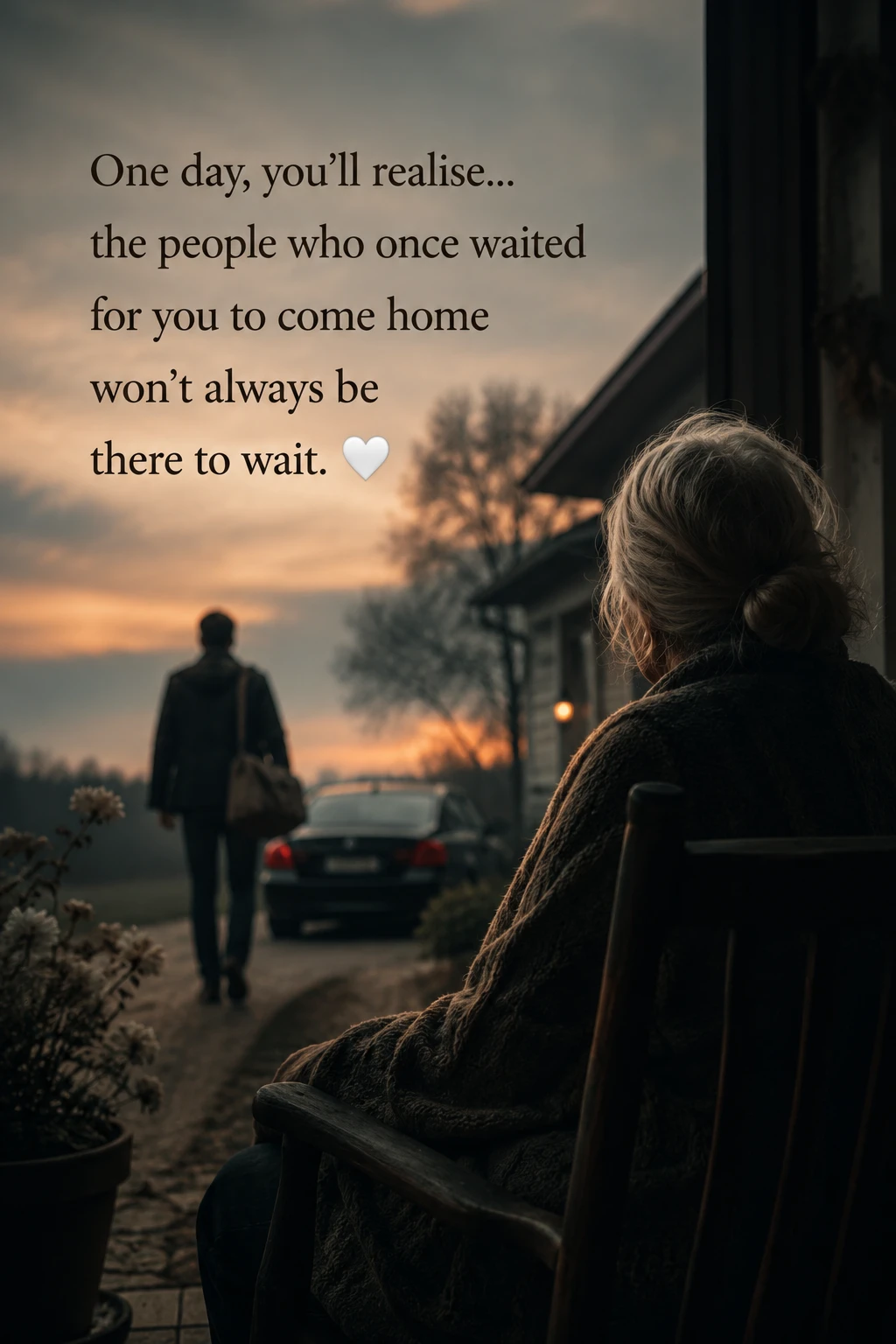 Minimal text design about people waiting at home