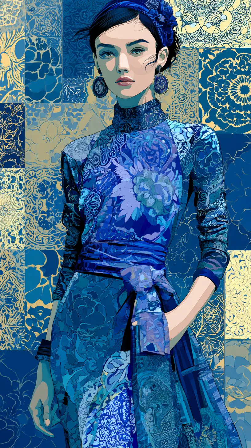 優雅時尚的波希哥德華麗風格女子