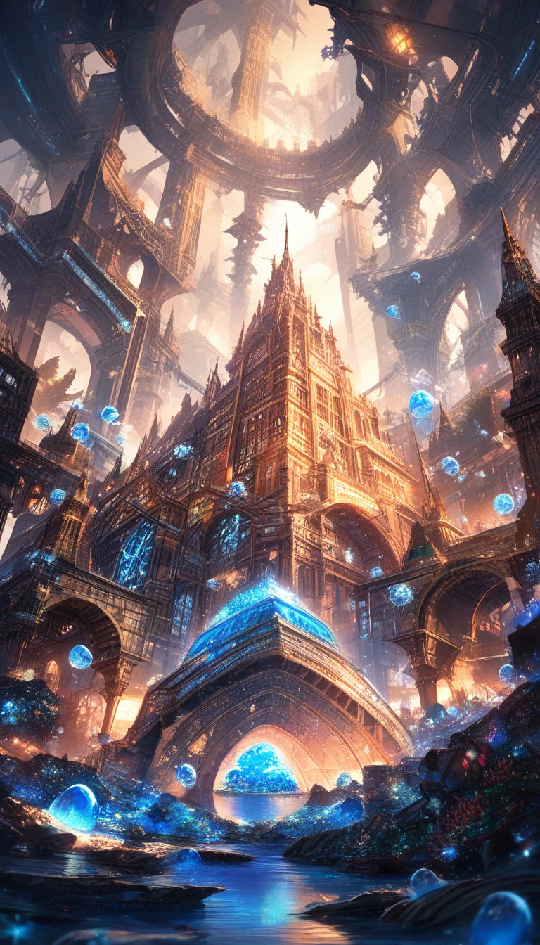 Crystal Sea Leviathan Emerging In Underwater Cathedral
