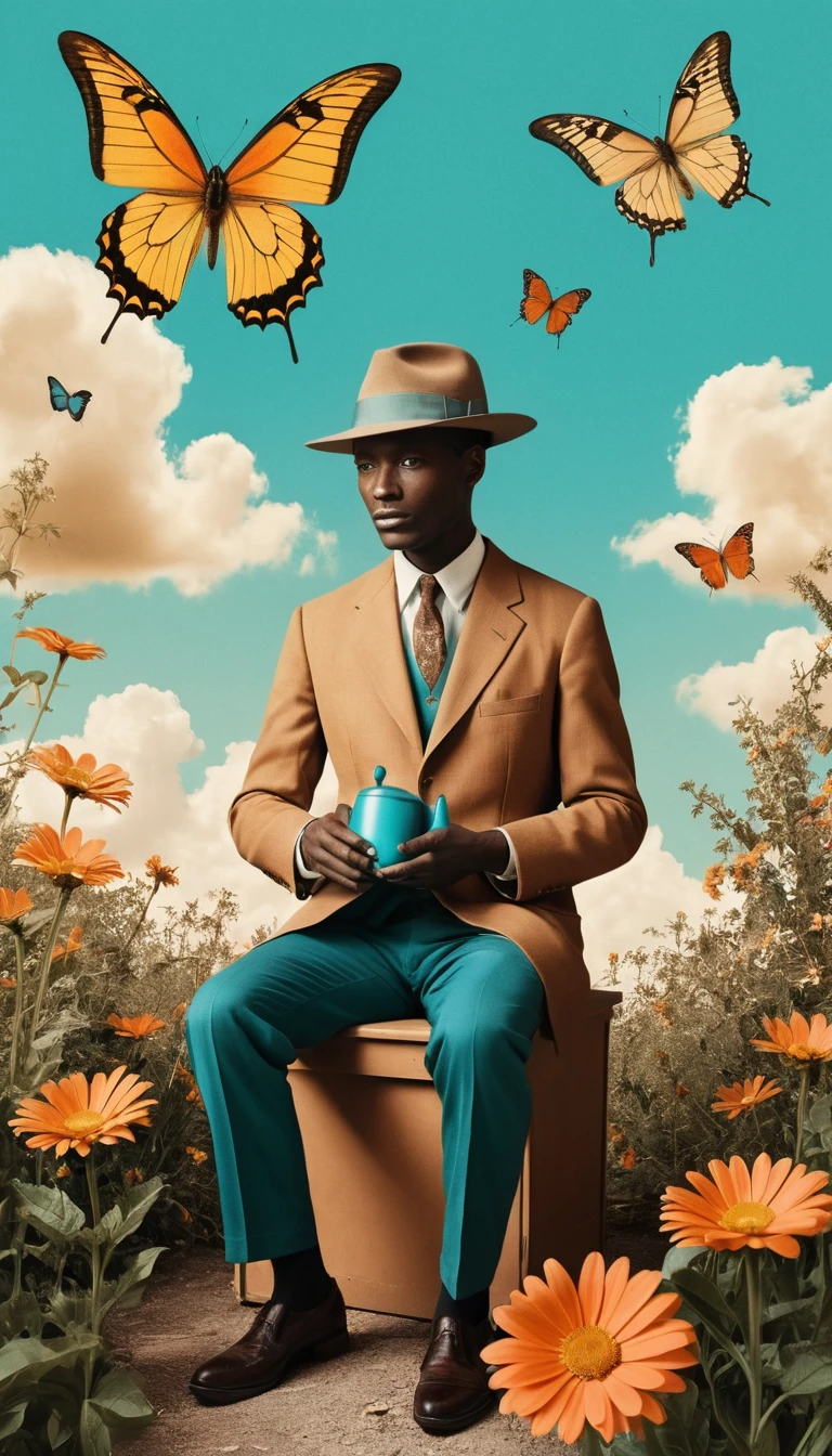 Surreal Portrait Of Faceless Man With Sky Filled Silhouette