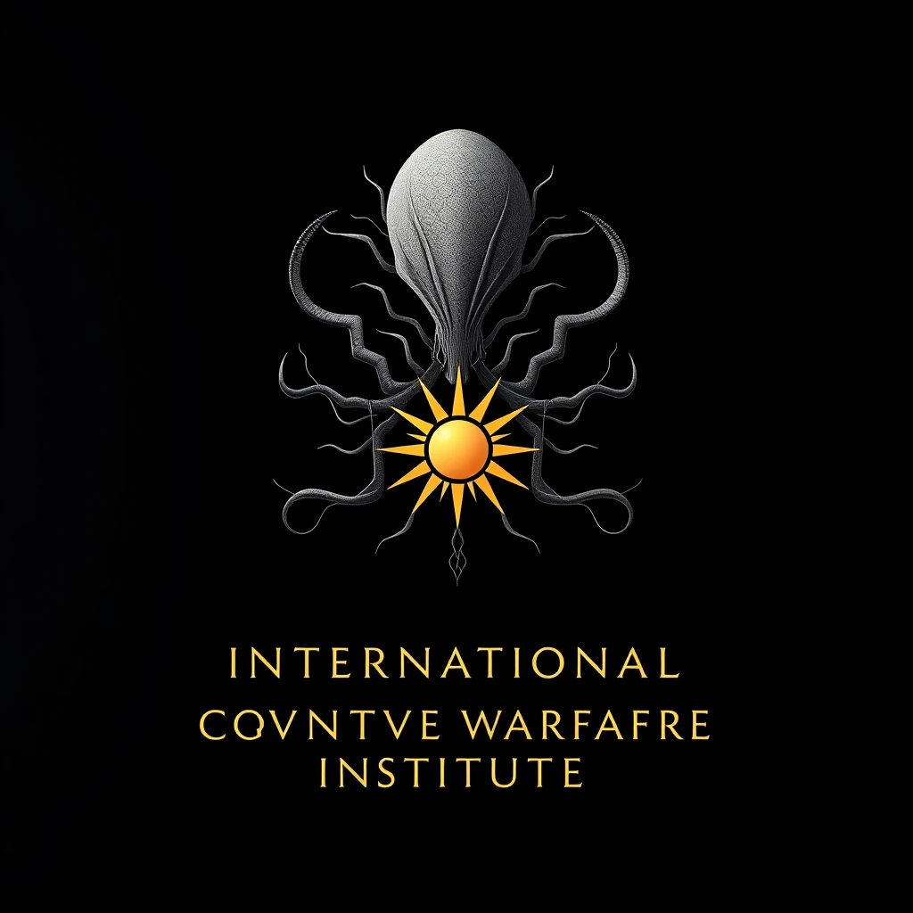 Minimalist poster of an alien creature on black background