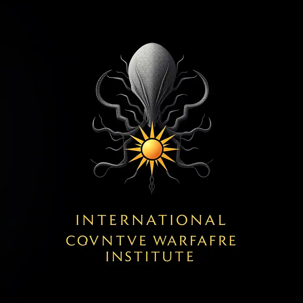 Minimalist poster of an alien creature on black background
