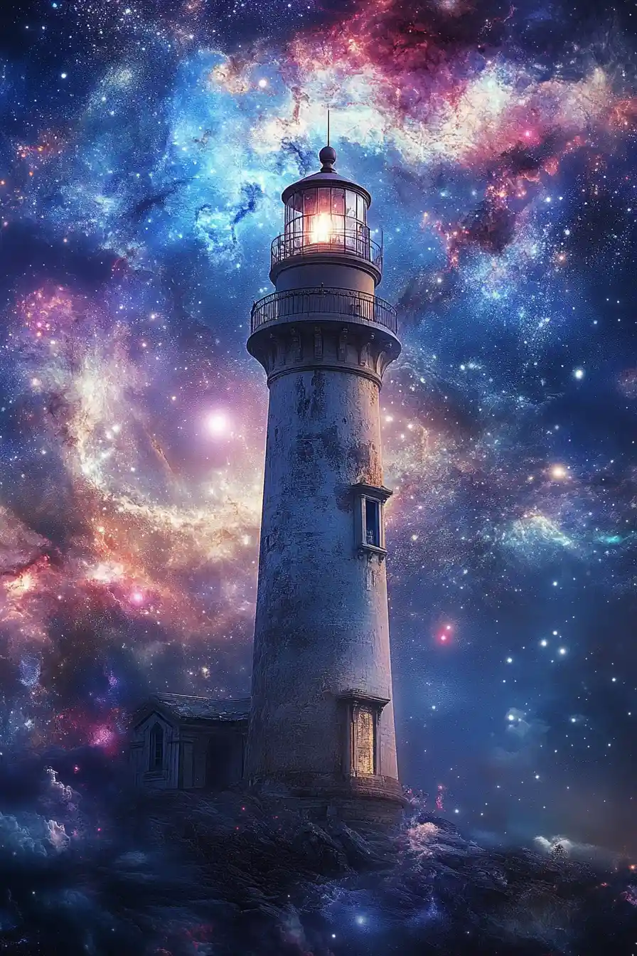 Vast Cosmic View Where Every Lighthouse Is Visible