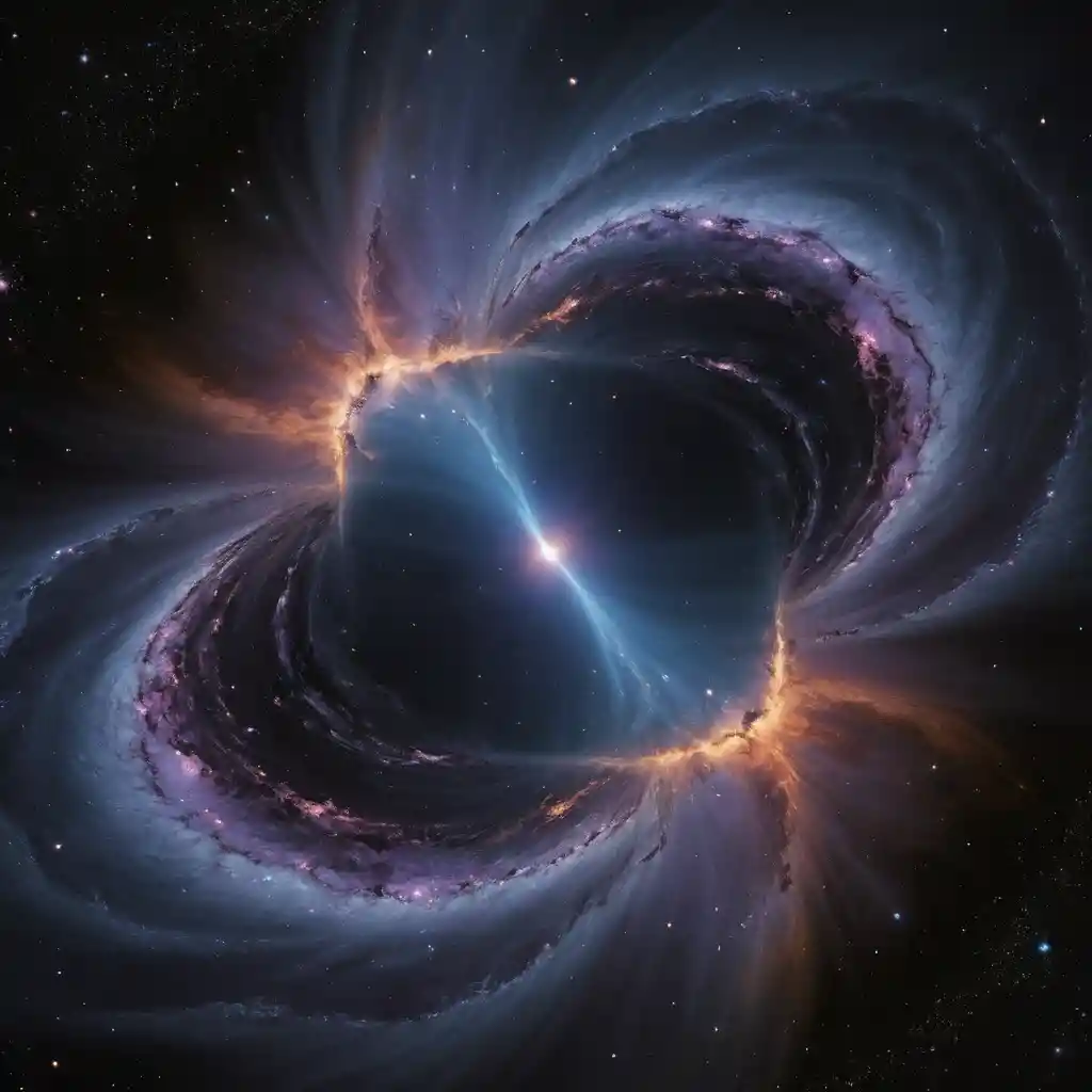 Cosmic nebula of dark matter clouds and scattered stars