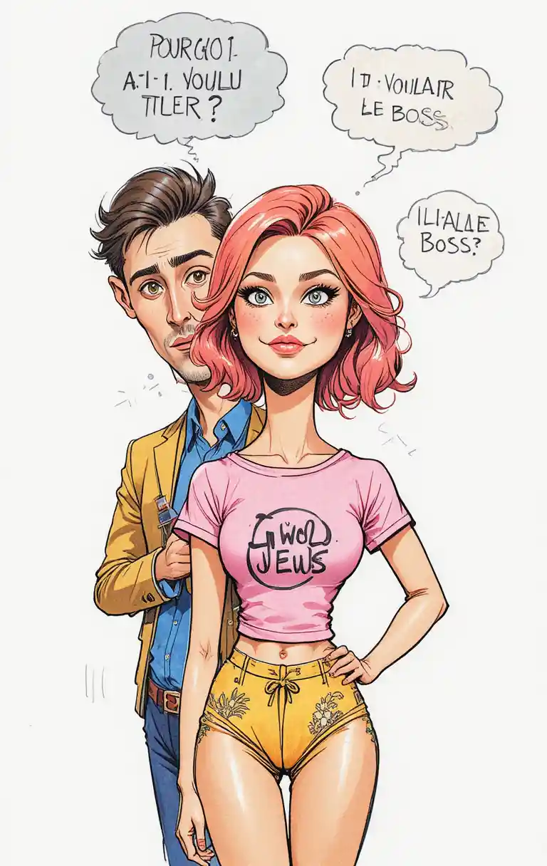 Bande dessinée satirique de deux hommes en costume au dialogue absurde