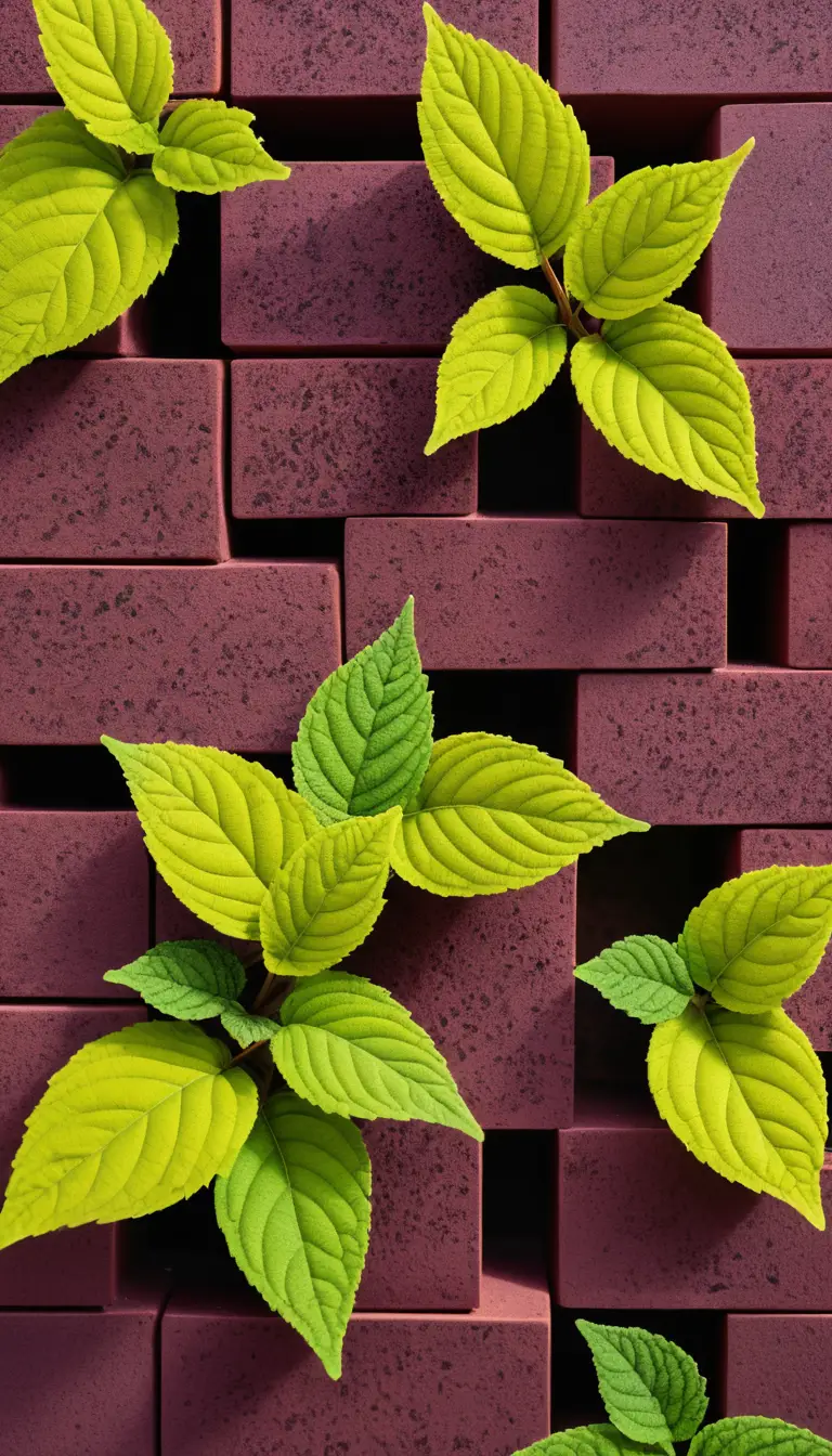 Macro Coleus plant built entirely from plastic bricks