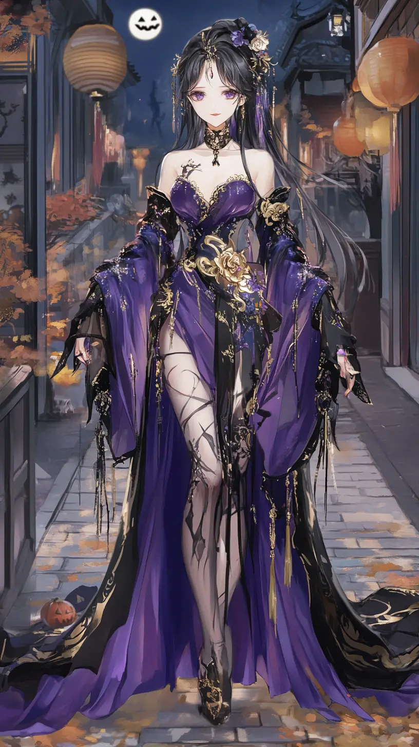 Anime girl warrior with golden armor and braided hair