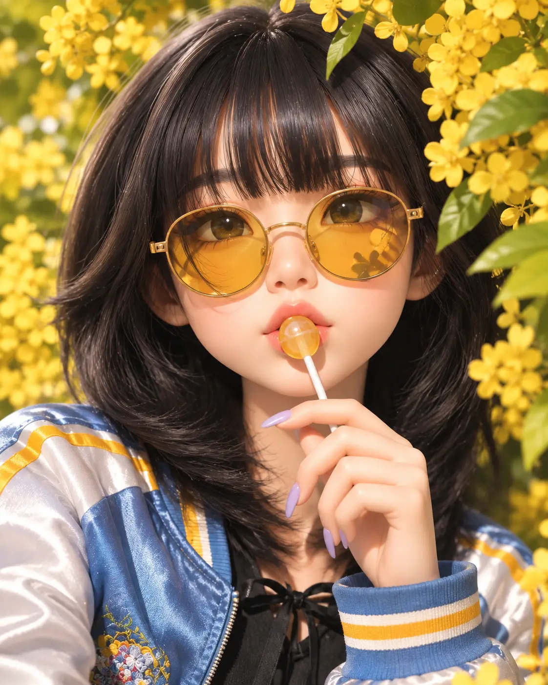 Cute rounded 3D cartoon portrait of a recognizable girl