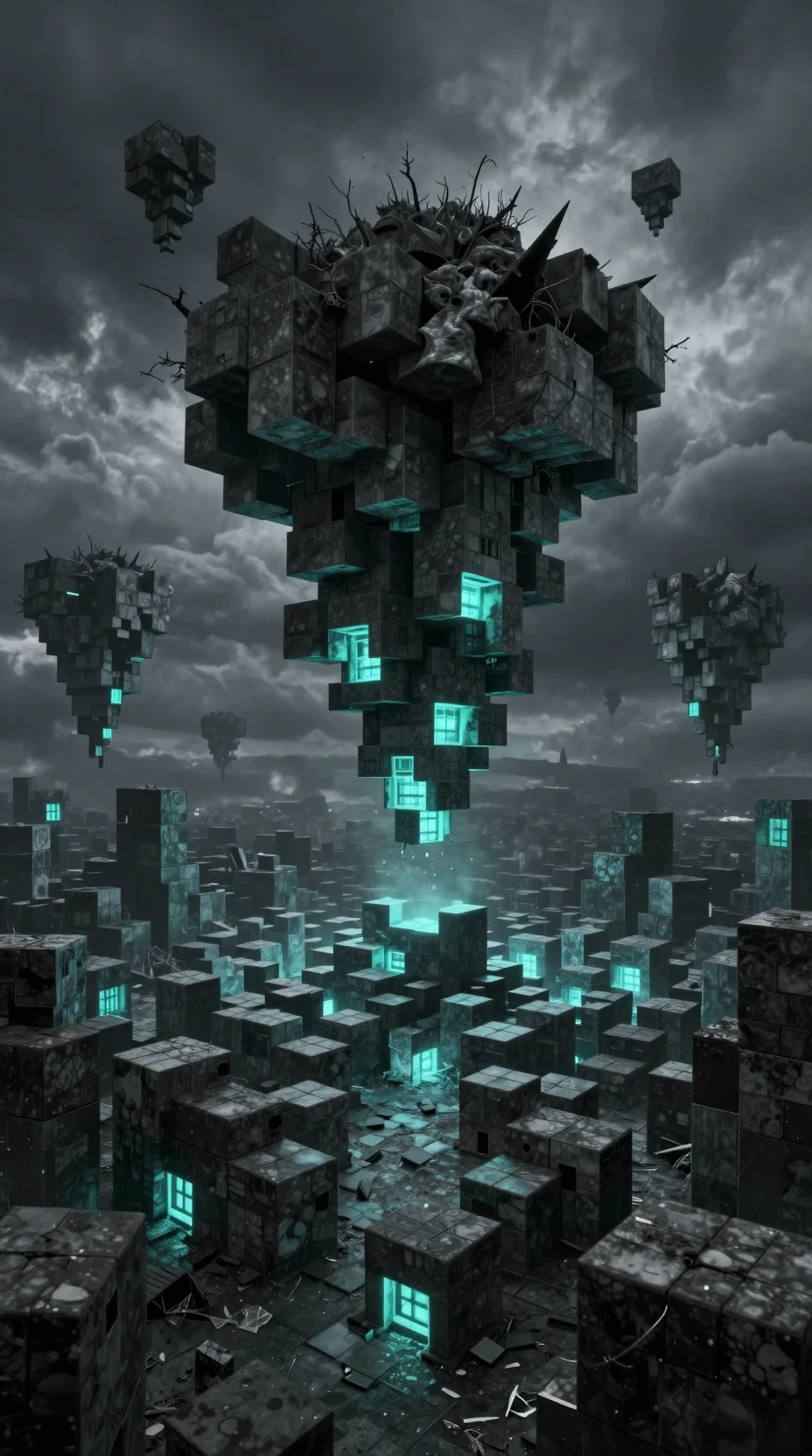 Mundo surreal de bloques donde la gravedad se dobla y la realidad se retuerce