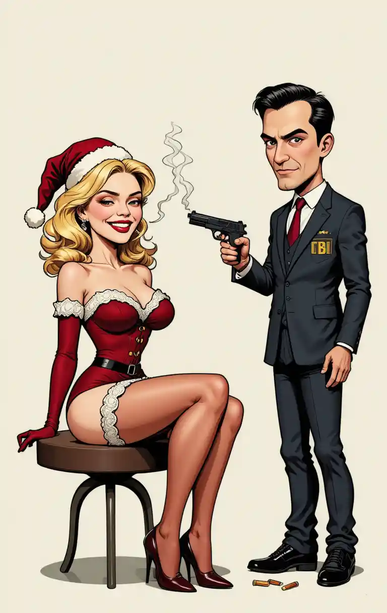 Mujer pin-up con lencería roja sobre un taburete sencillo