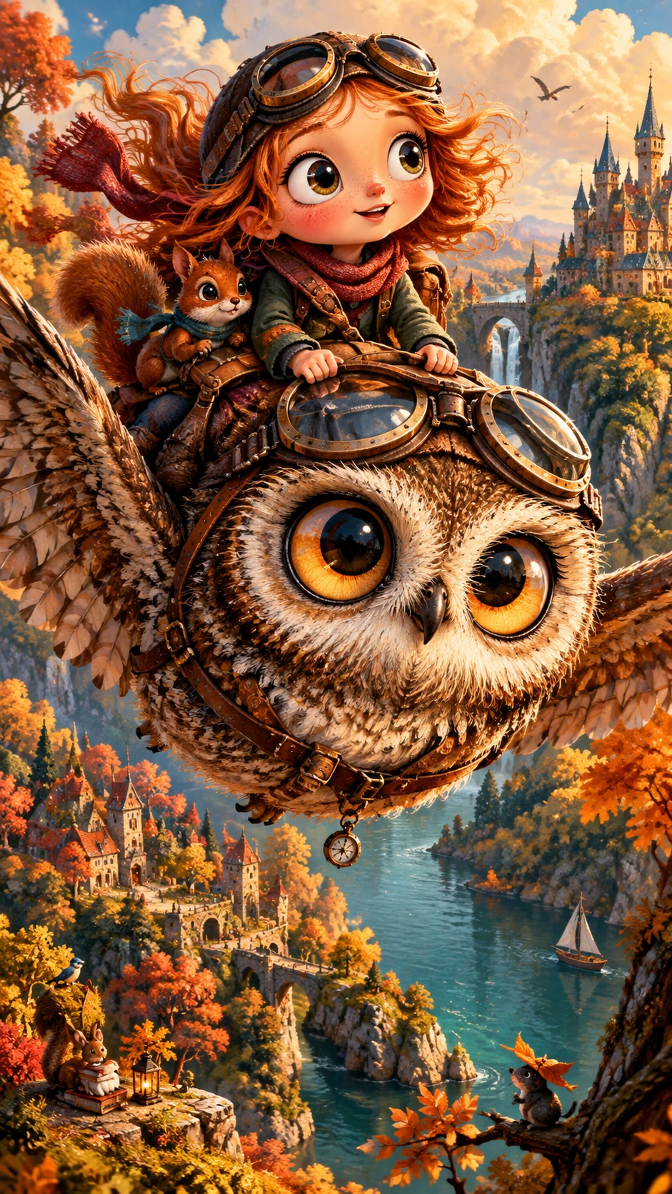 Whimsical fantasy creature in a surreal storybook world