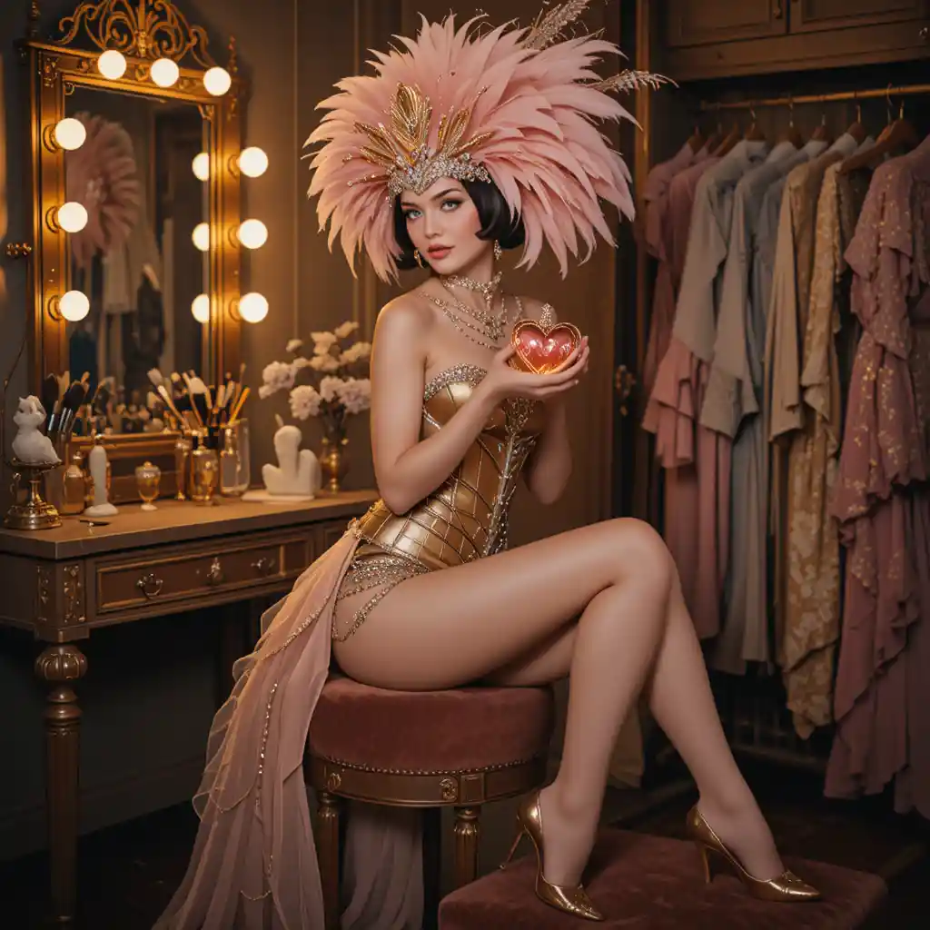 Mujer glamurosa con perfume en un vestidor vintage