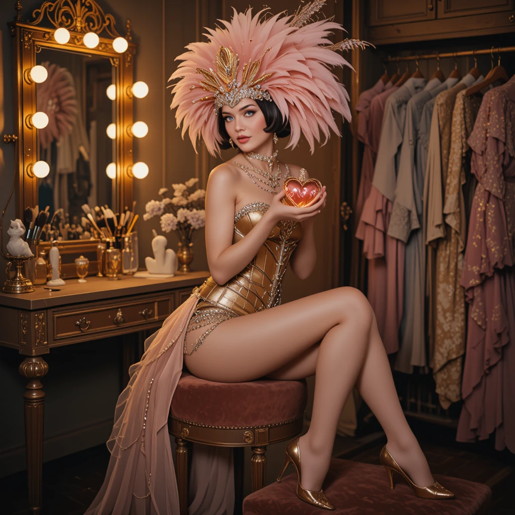 Mujer glamurosa con perfume en un vestidor vintage