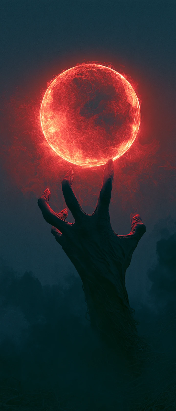 Demon claw tearing apart a glowing ethereal sphere