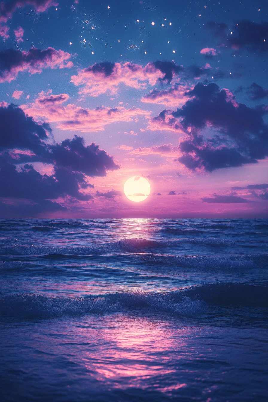 Soft abstract shadows in a calm midnight atmosphere