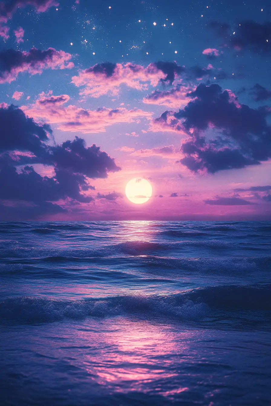 Soft abstract shadows in a calm midnight atmosphere