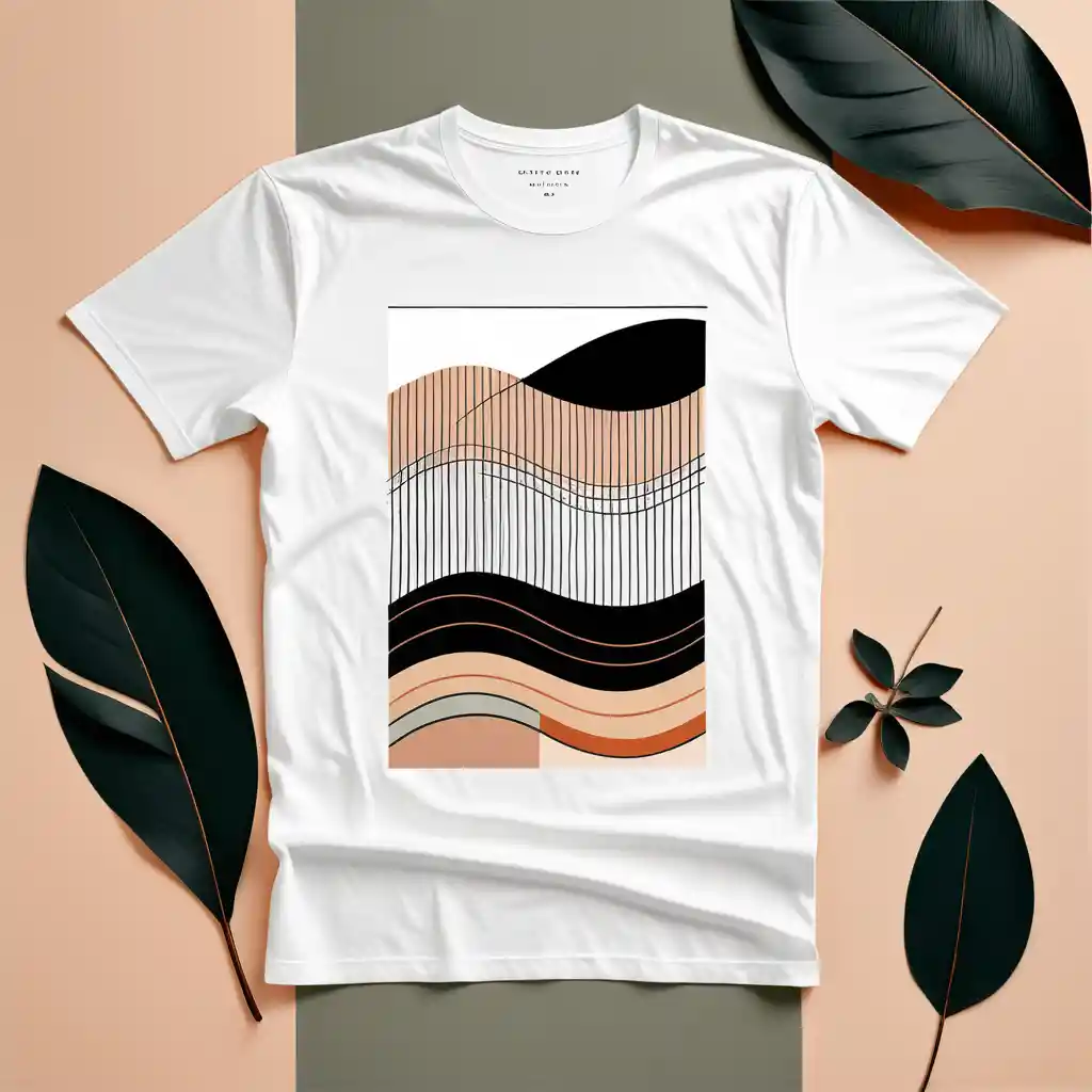 Minimal line illustration for a vertical luxury t shirt graphic