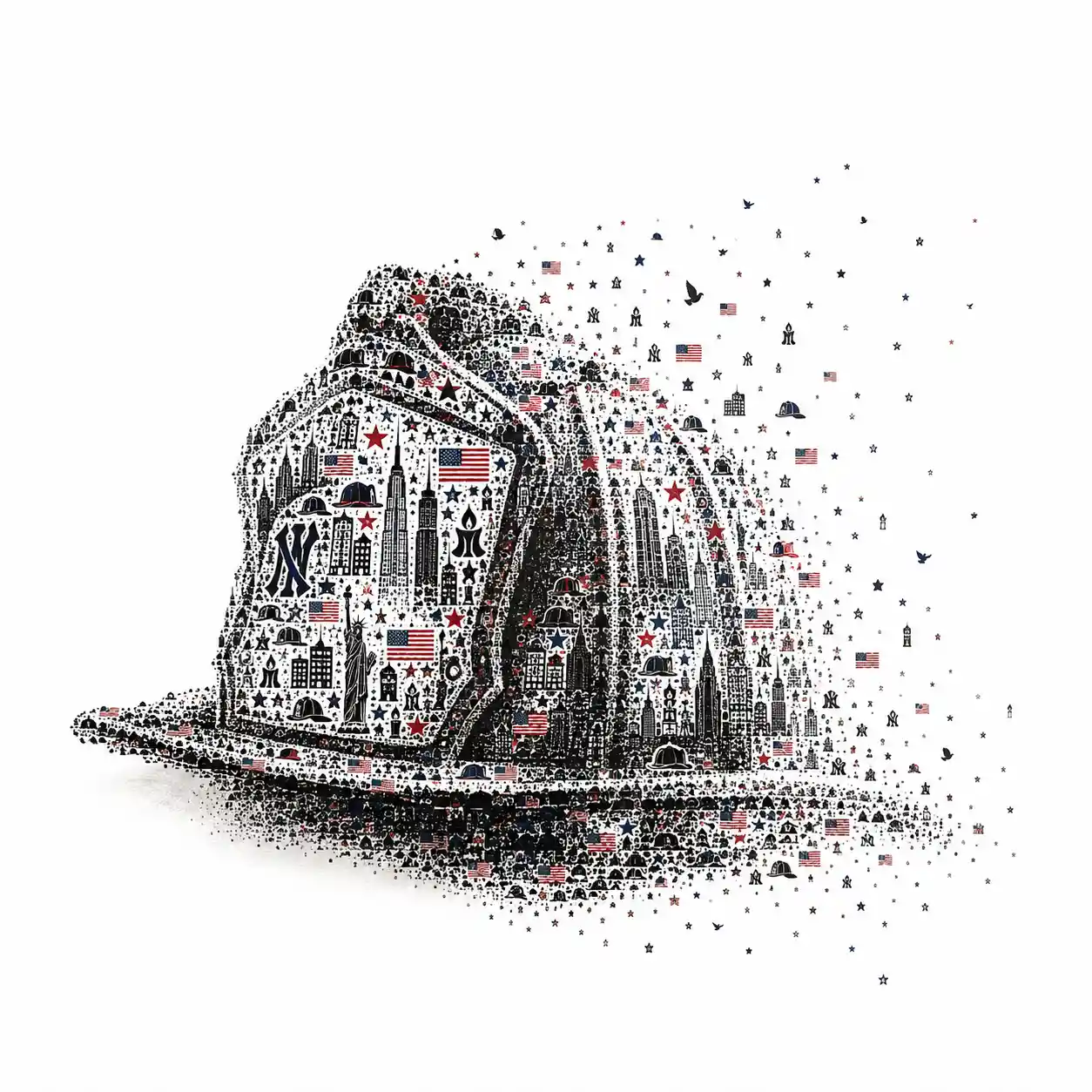 Symbolic Firefighter Helmet In Vast White Negative Space