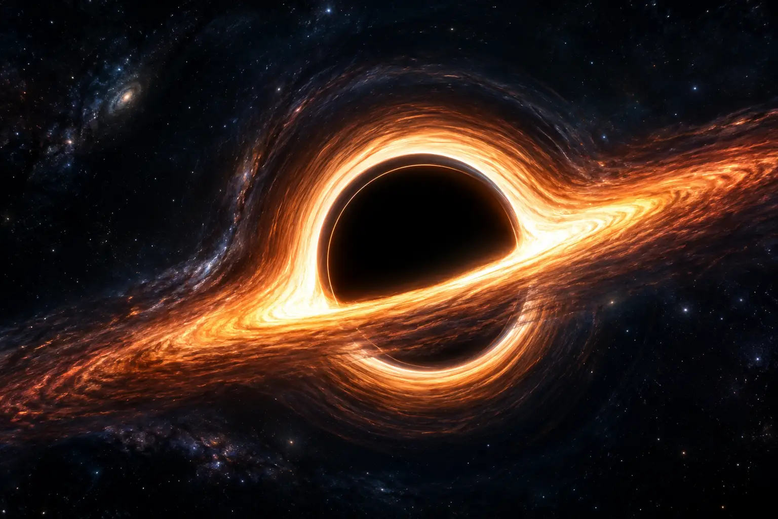 Massive black hole warping light in deep outer space