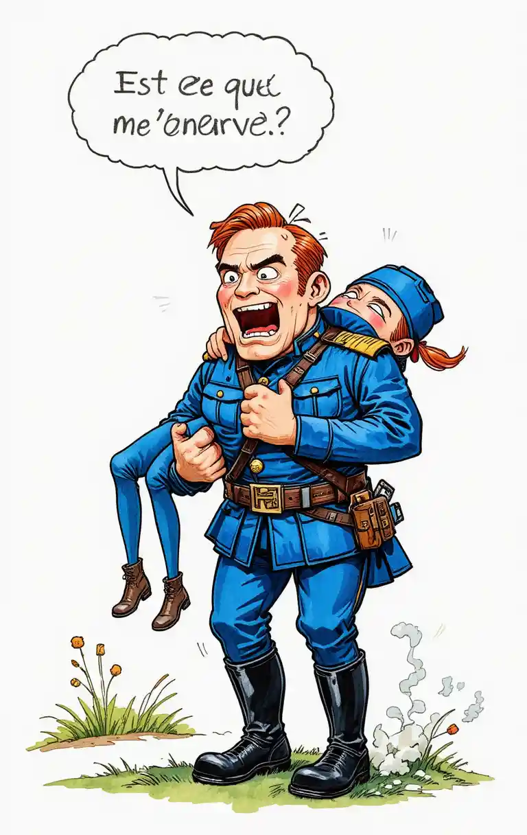 Soldado de la Unión cargando a un camarada en estilo cómic