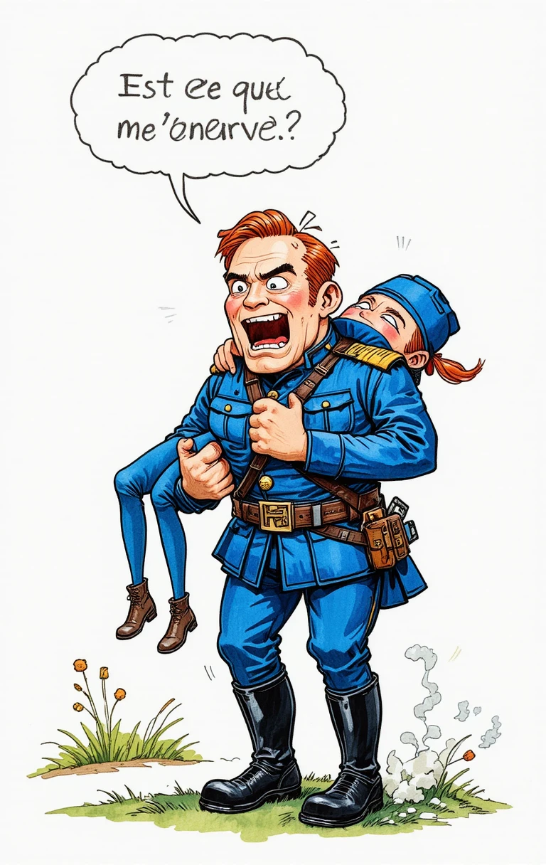 Soldado de la Unión cargando a un camarada en estilo cómic
