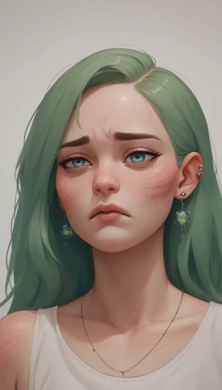 Close de uma garota de anime triste com lágrimas no rosto