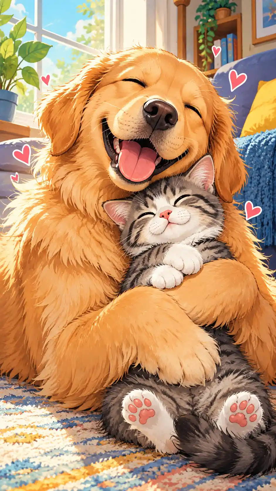 Cheerful digital illustration of an extremely cute fluffy creature