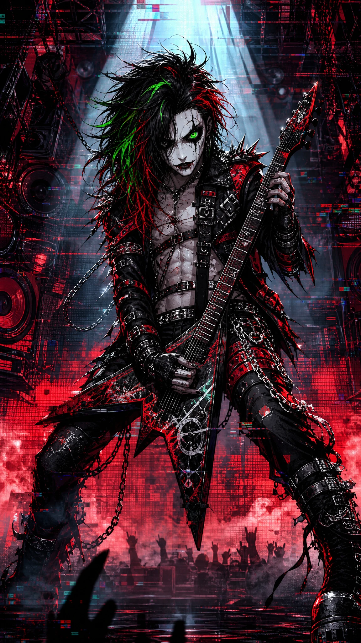 Anime rock guitarist under harsh spotlight on concert stage