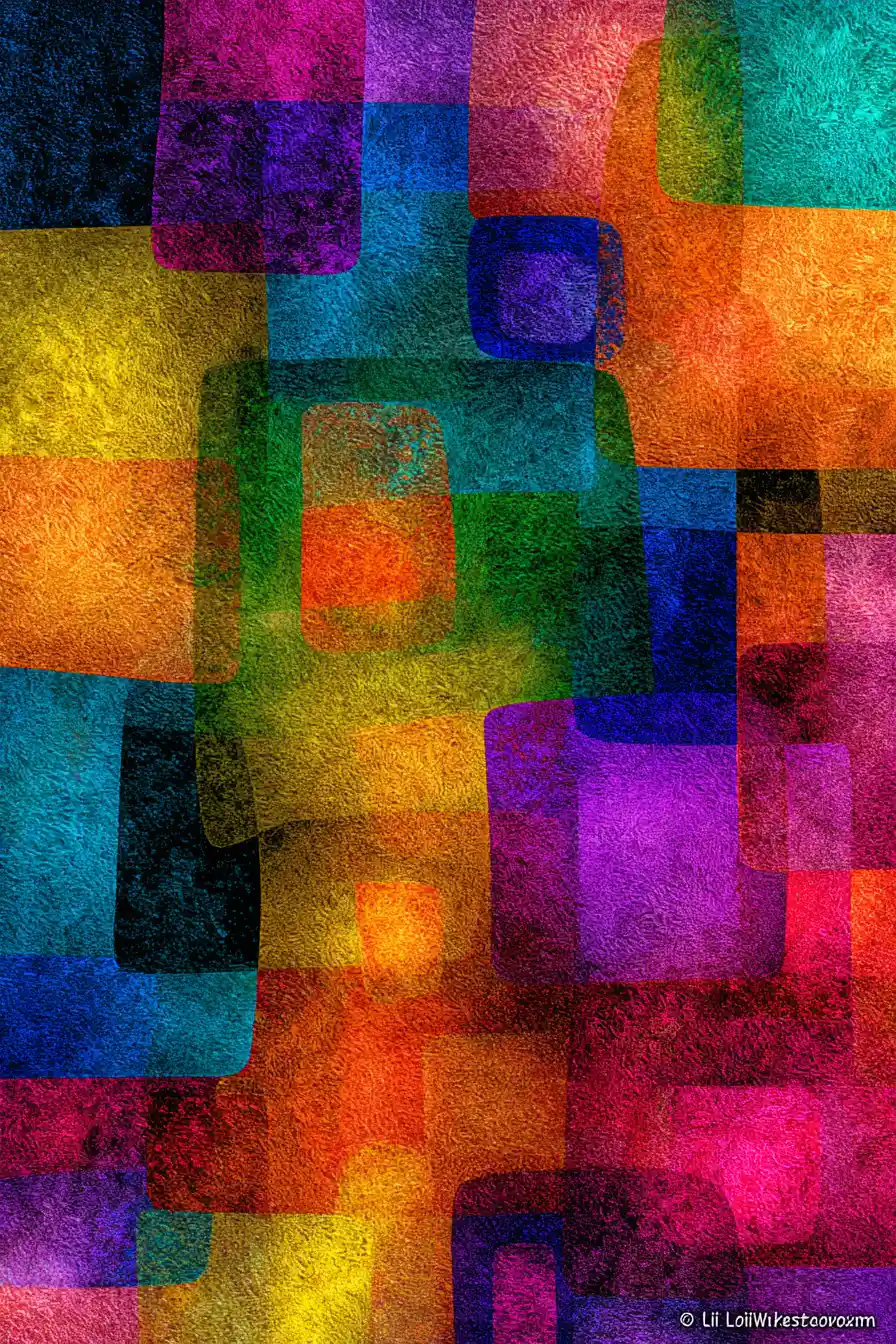 Formes abstraites colorées dans une composition centrée et lumineuse