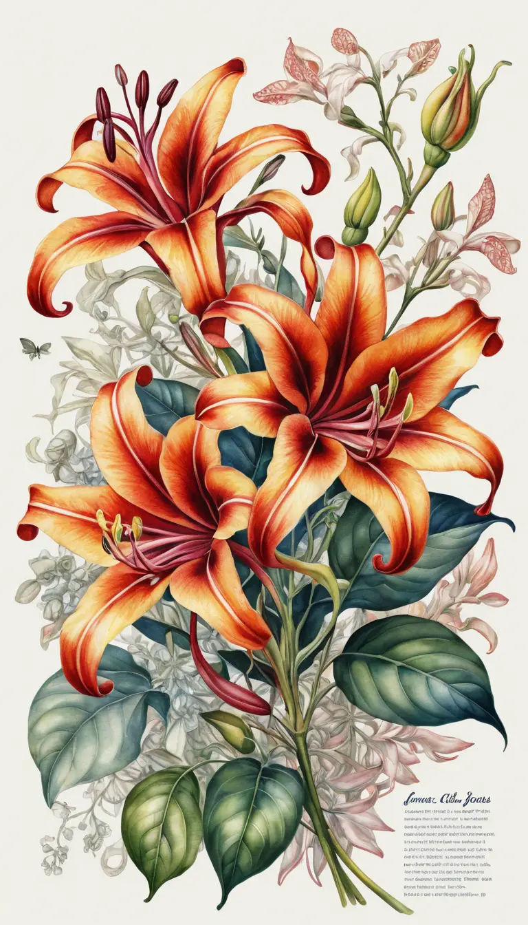 Watercolor floral poster illustration with graphic flyer design