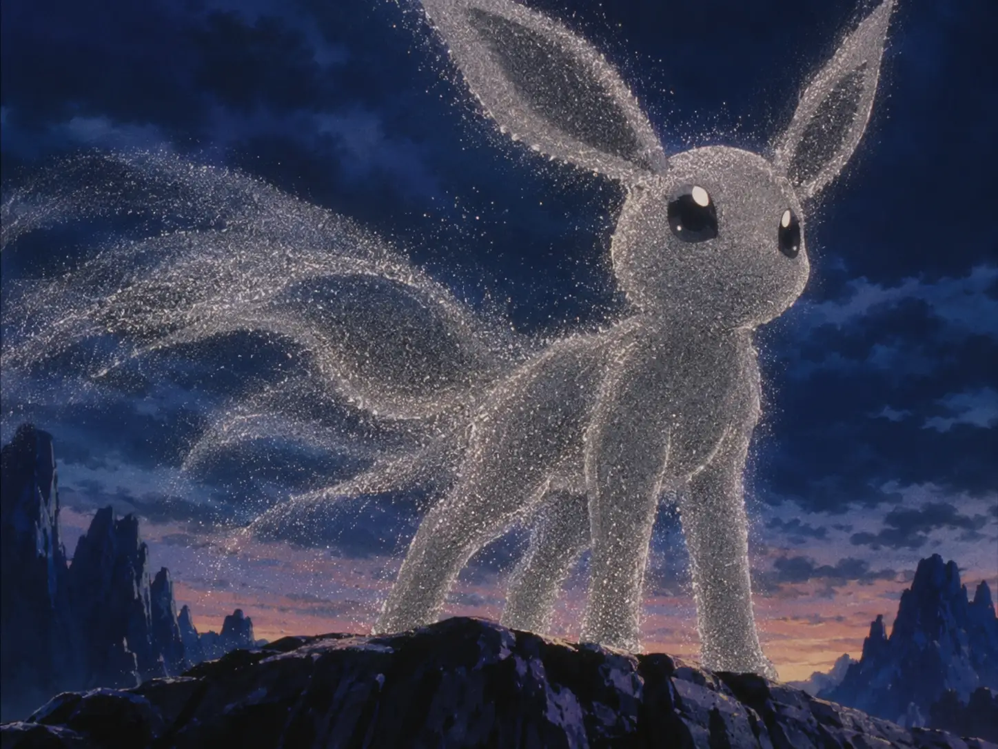 Majestic dust creature with flowing tail and dark eyes