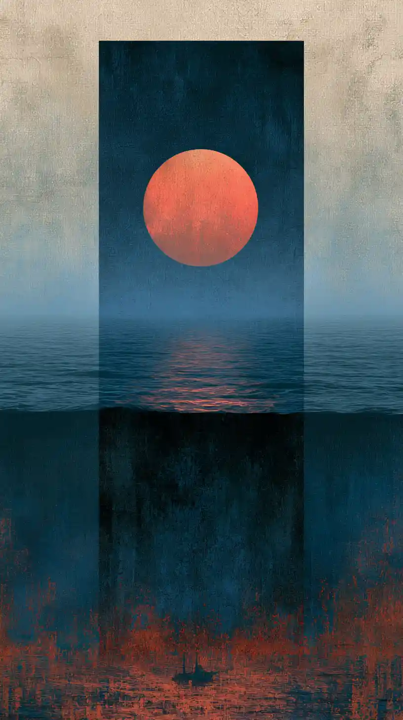Abstract Indigo Ocean As A Symbolic Inner Soul Landscape