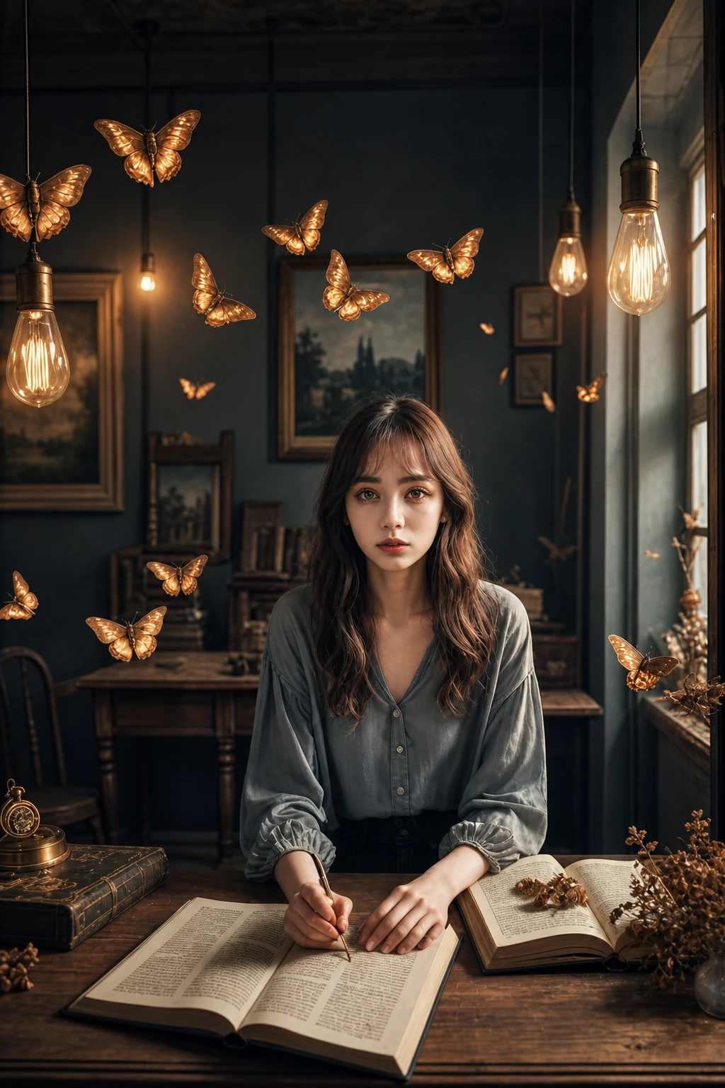 Editorial full body portrait of a well lit woman