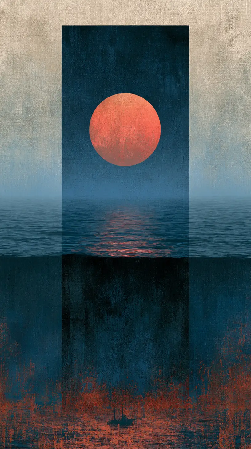Abstract Indigo Ocean As A Symbolic Inner Soul Landscape