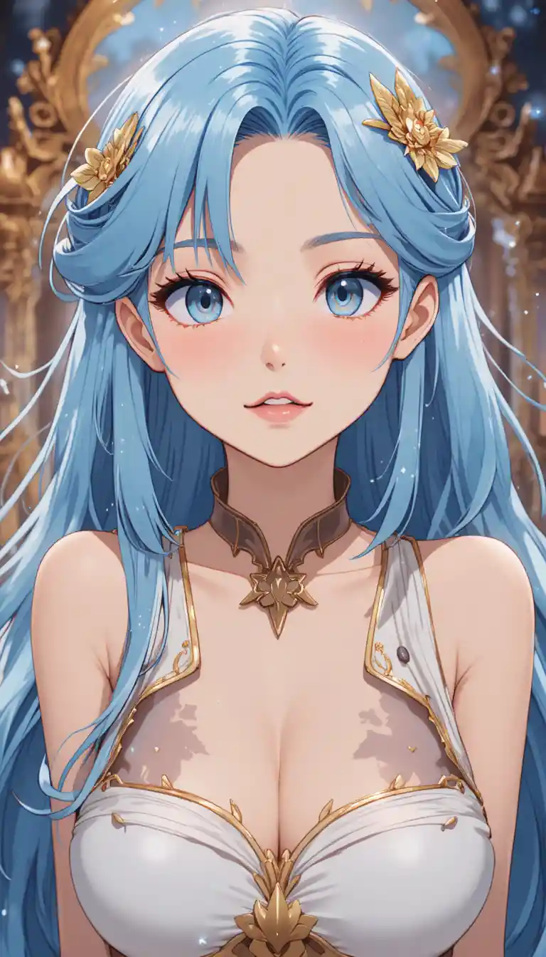 Elegant fantasy woman inspired by mythical siren goddess