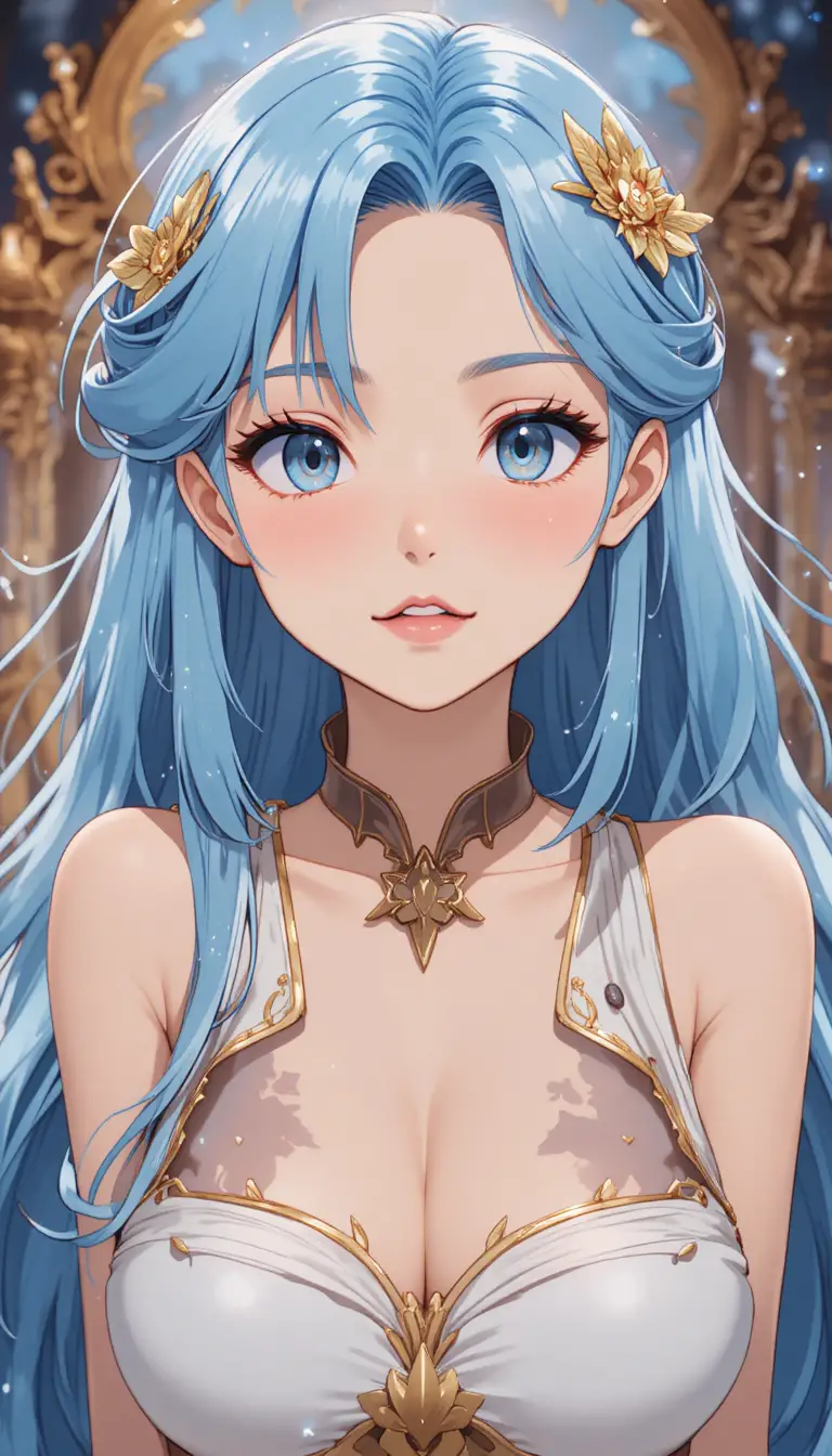 Elegant fantasy woman inspired by mythical siren goddess