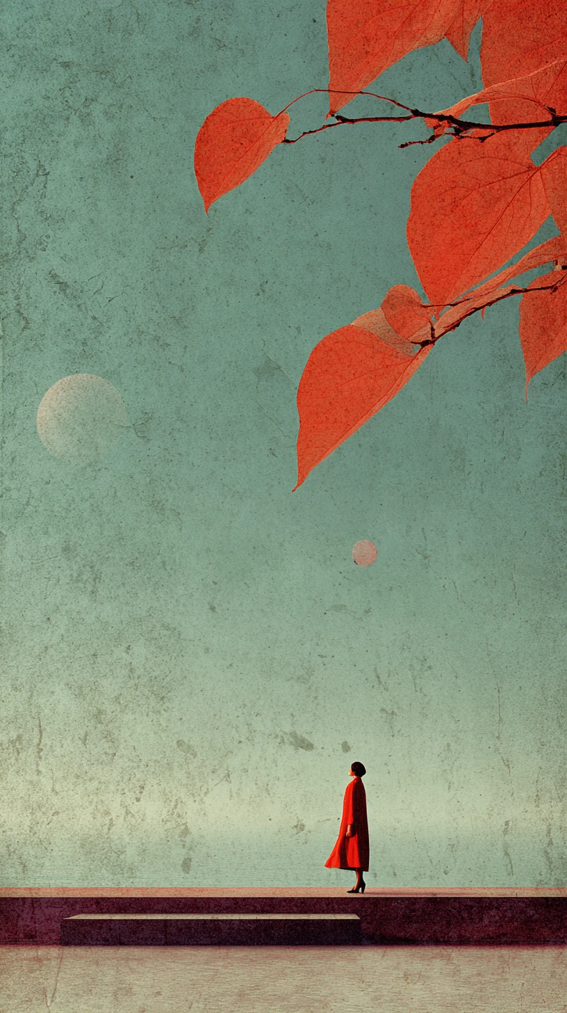Surreal minimalist collage of a ceremonial Tuesday scene