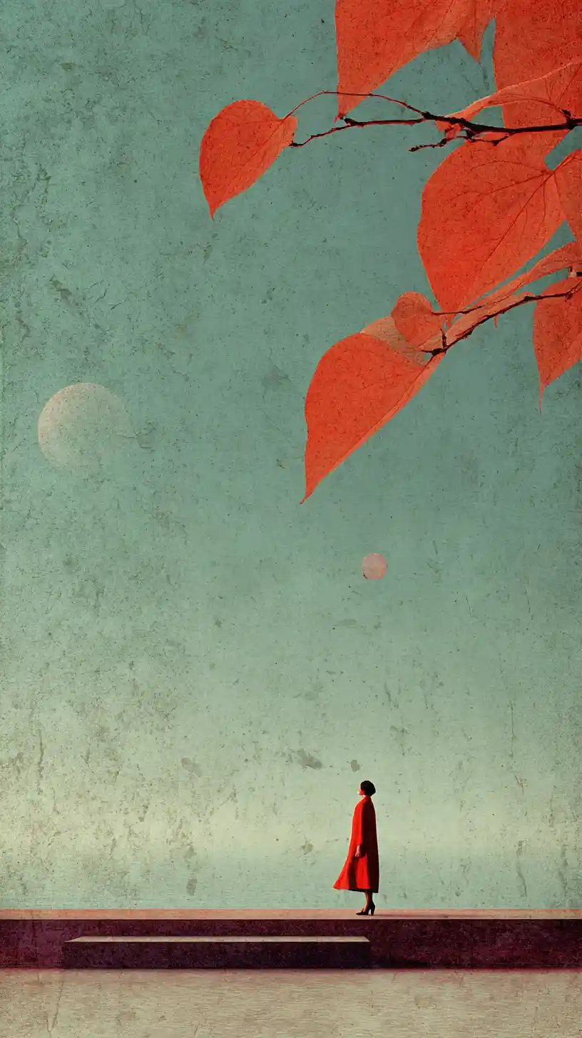 Surreal minimalist collage of a ceremonial Tuesday scene