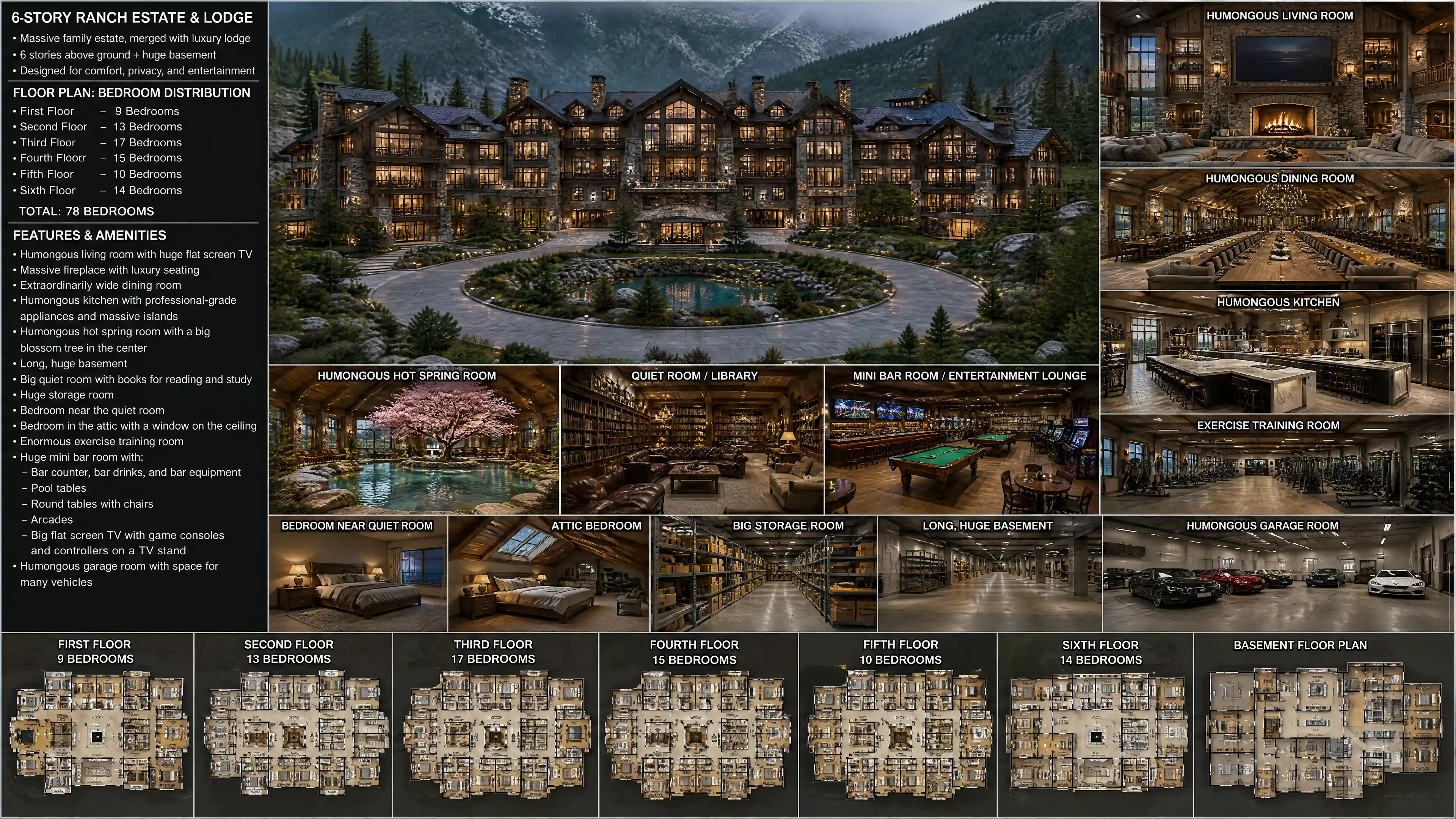 Massive multi story family house with spacious living room
