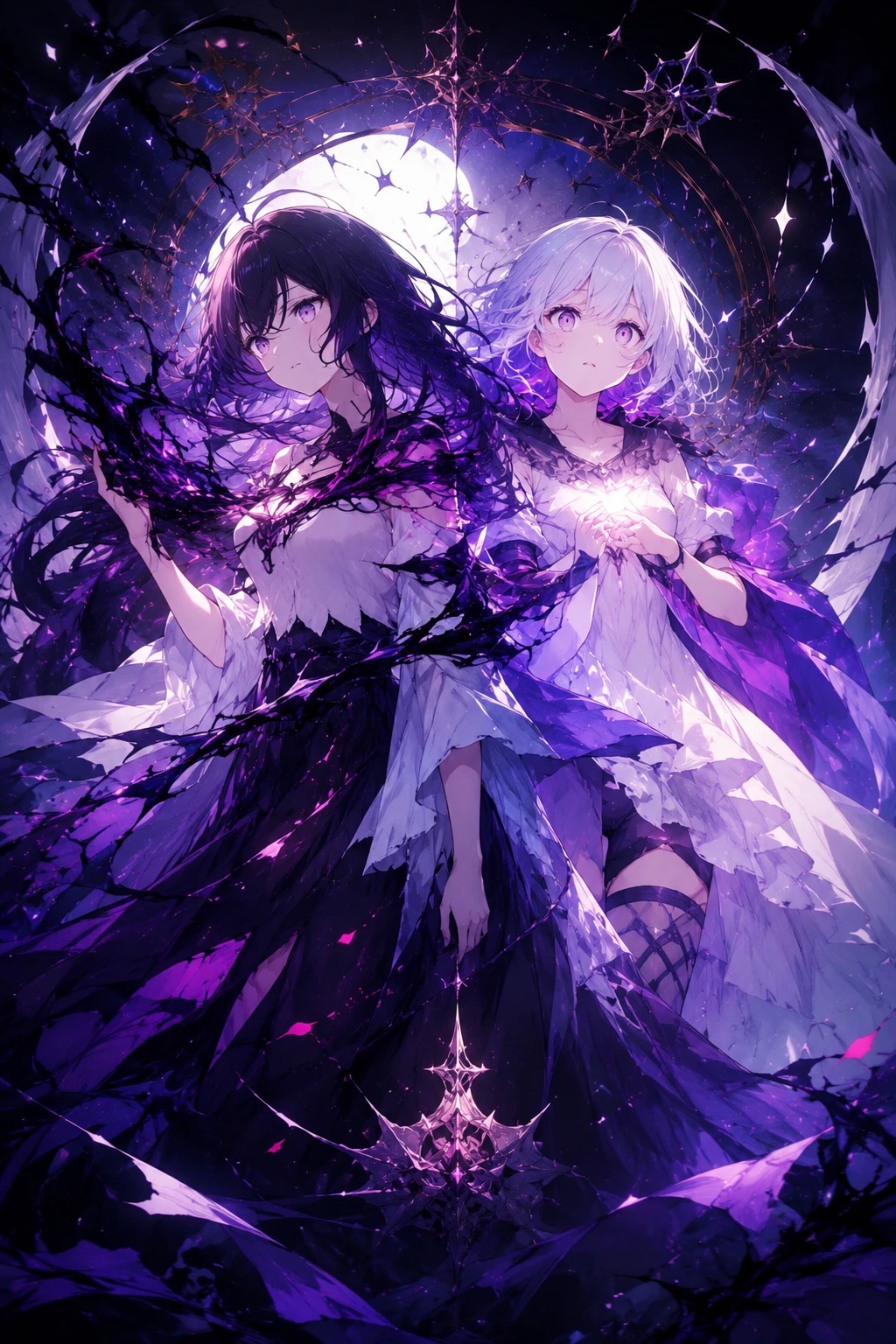 Dark fantasy anime woman in ceremonial fashion
