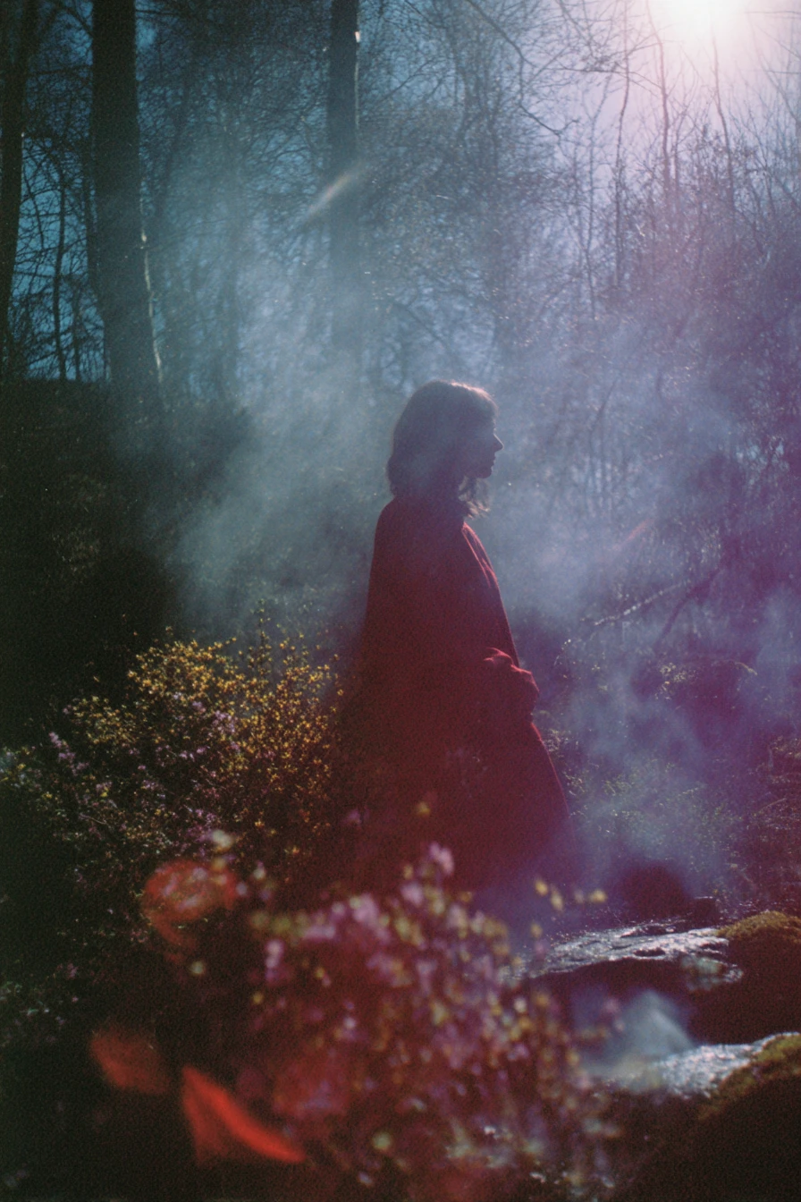 Dreamlike fairy standing in a mystical forest of the soul