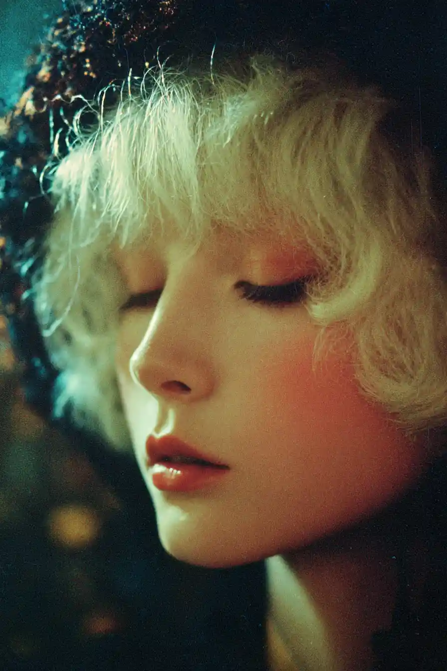 Colorful dreamy film still with soft surreal atmosphere
