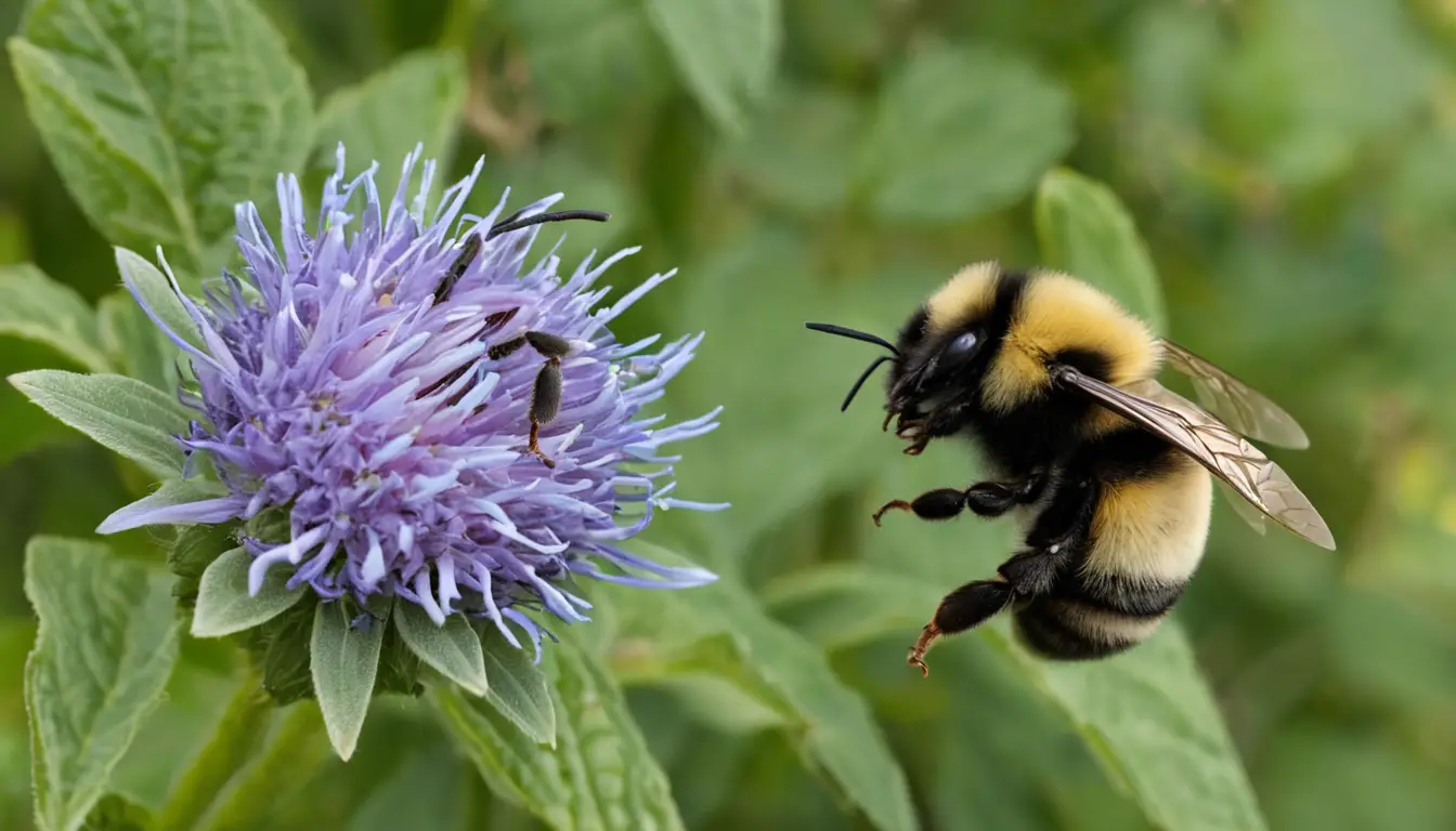 Extreme macro of a furry bumblebee with detailed thorax