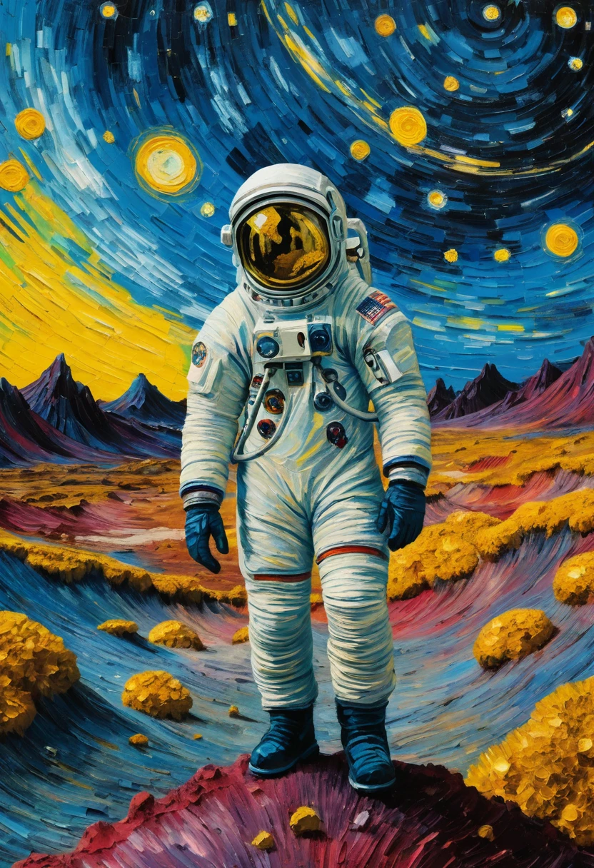 Astronaut Standing On The Surface Of A Distant Alien World