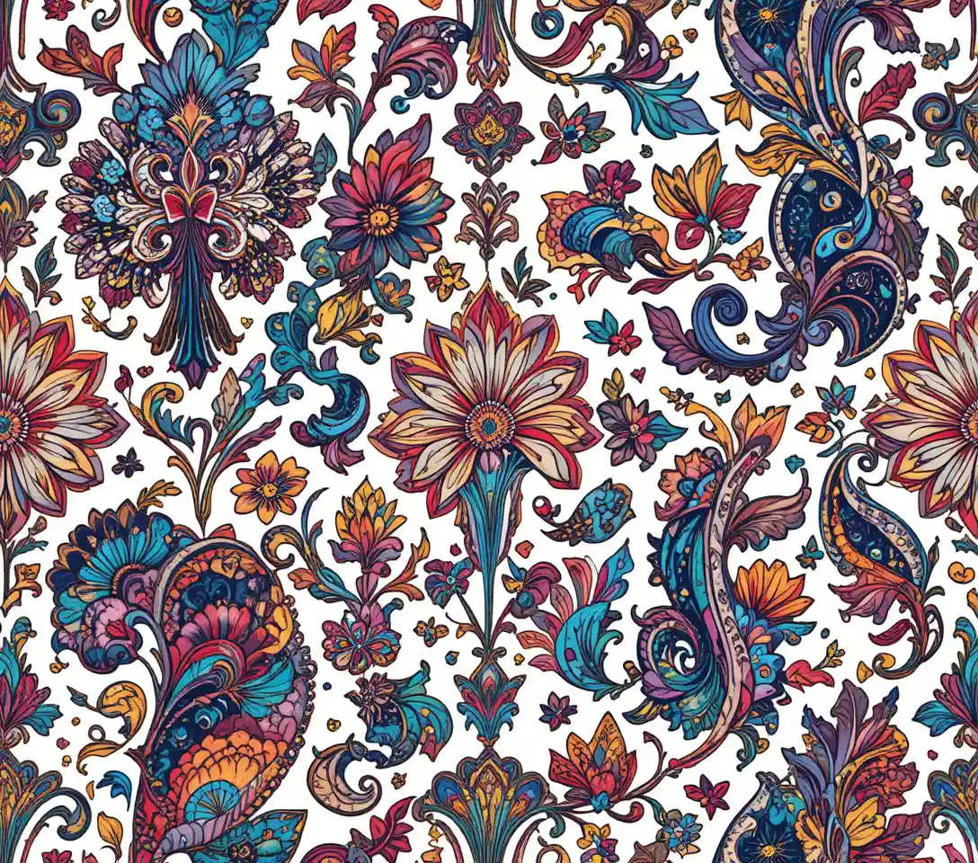 Intricate Multicolor Paisley Pattern For Luxury Textile Design