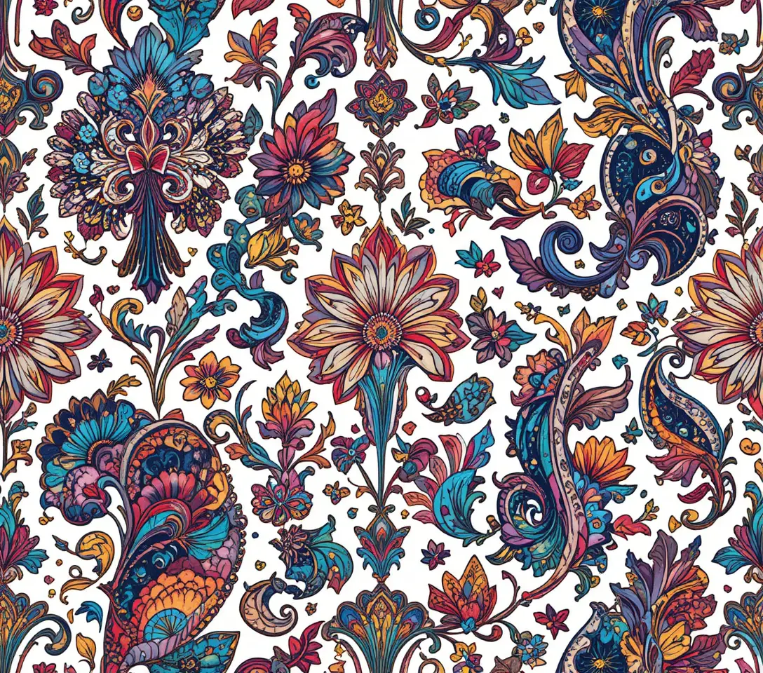 Intricate Multicolor Paisley Pattern For Luxury Textile Design