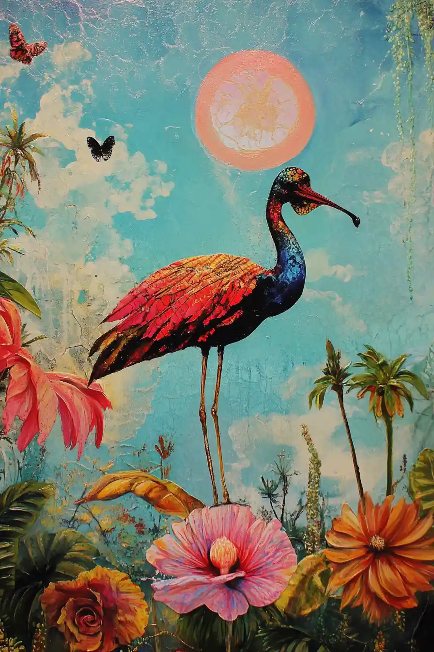 Colorful surreal digital art with bright playful composition